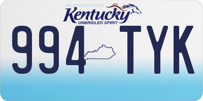 KY license plate 994TYK
