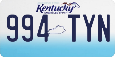 KY license plate 994TYN