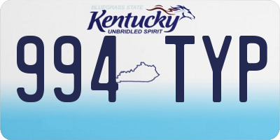 KY license plate 994TYP