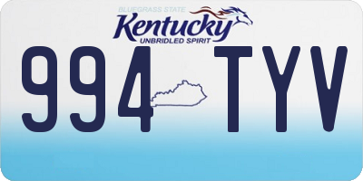 KY license plate 994TYV