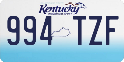 KY license plate 994TZF