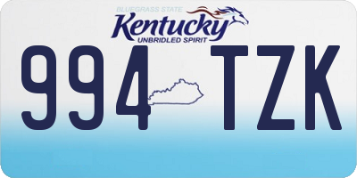 KY license plate 994TZK