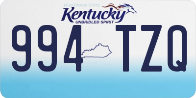 KY license plate 994TZQ