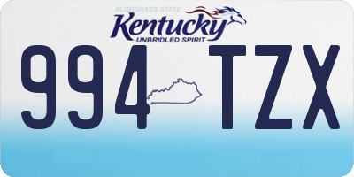 KY license plate 994TZX