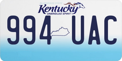 KY license plate 994UAC