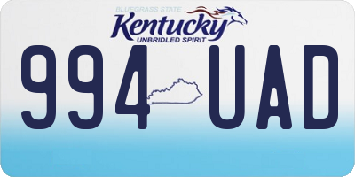 KY license plate 994UAD