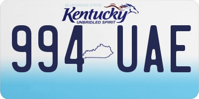 KY license plate 994UAE