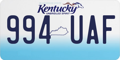 KY license plate 994UAF