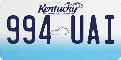 KY license plate 994UAI