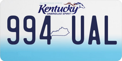 KY license plate 994UAL