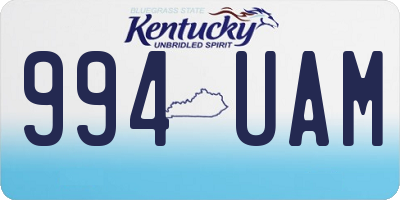 KY license plate 994UAM
