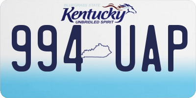 KY license plate 994UAP