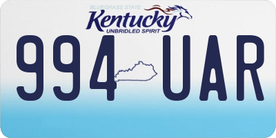 KY license plate 994UAR