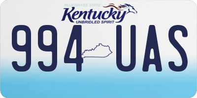 KY license plate 994UAS