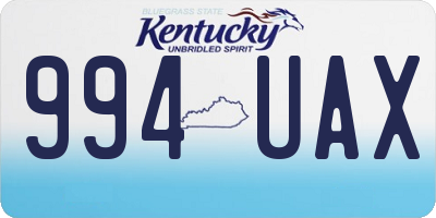 KY license plate 994UAX