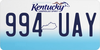 KY license plate 994UAY