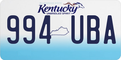 KY license plate 994UBA