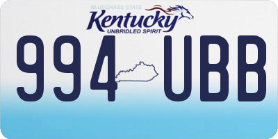 KY license plate 994UBB