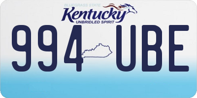 KY license plate 994UBE