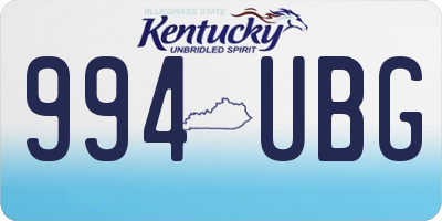 KY license plate 994UBG