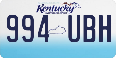 KY license plate 994UBH