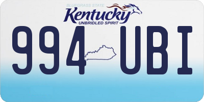 KY license plate 994UBI