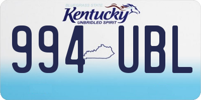 KY license plate 994UBL