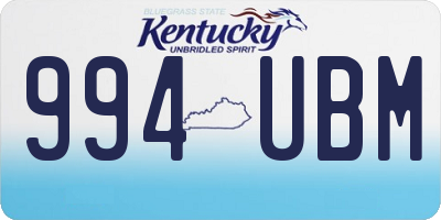 KY license plate 994UBM