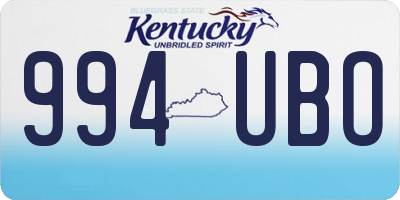 KY license plate 994UBO