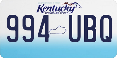 KY license plate 994UBQ