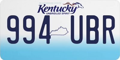KY license plate 994UBR