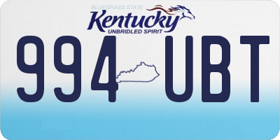 KY license plate 994UBT