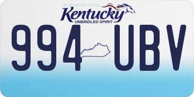 KY license plate 994UBV