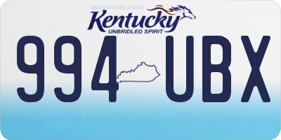 KY license plate 994UBX