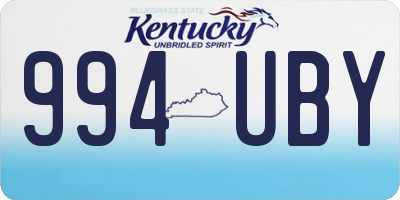 KY license plate 994UBY