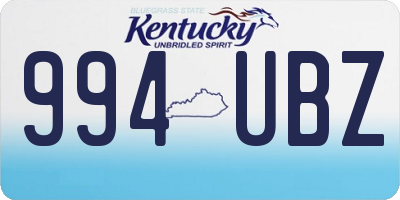 KY license plate 994UBZ