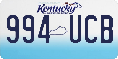 KY license plate 994UCB