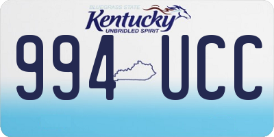 KY license plate 994UCC
