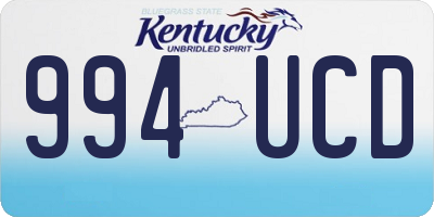 KY license plate 994UCD
