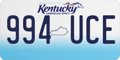 KY license plate 994UCE