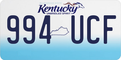 KY license plate 994UCF