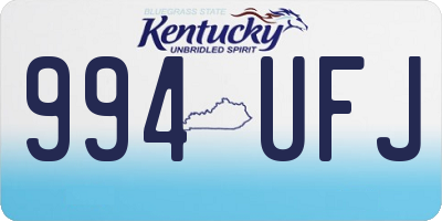 KY license plate 994UFJ