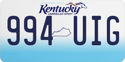 KY license plate 994UIG