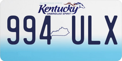 KY license plate 994ULX