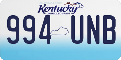 KY license plate 994UNB
