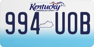 KY license plate 994UOB