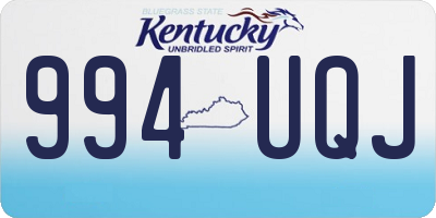 KY license plate 994UQJ
