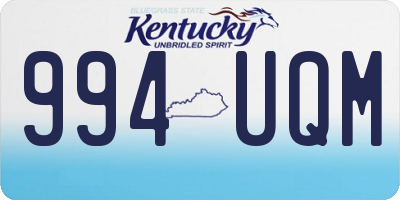 KY license plate 994UQM