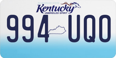 KY license plate 994UQO