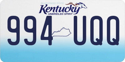 KY license plate 994UQQ